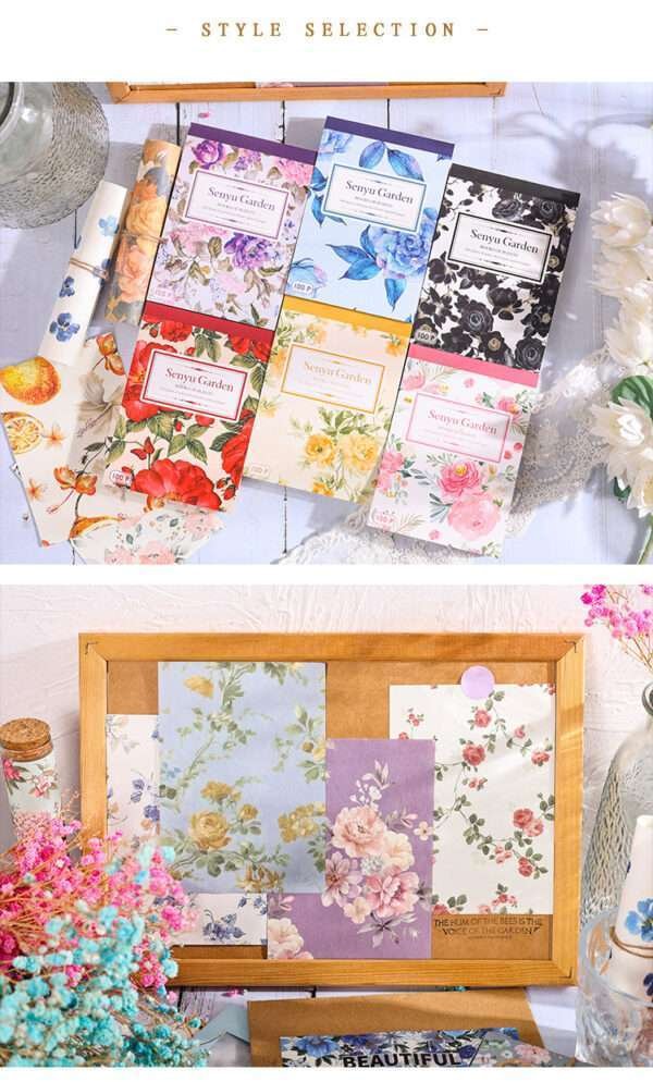 Sneyu Garden Series Large Floral Themed Memo Pads