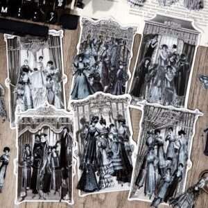 Vintage Black and White Character Stickers