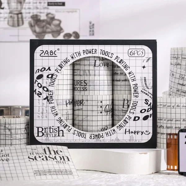 British Style Grid Washi Tapes