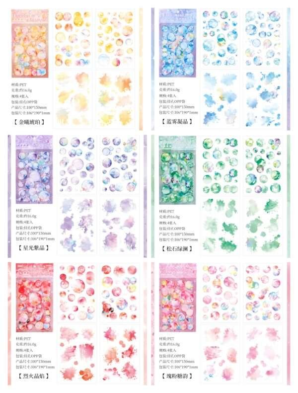 Glazed Sugar Heart Series Bubble Splash PET Sticker Sheets - Image 8