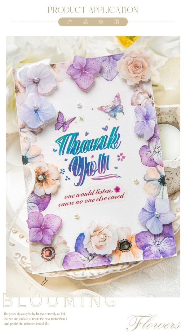 50pcs/pack Blooming Flowers Series PET Stickers - Image 3