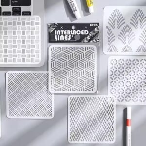 🌿 Mottled Pattern Stencil Set – 6 Designs Inspired by Nature 🌿