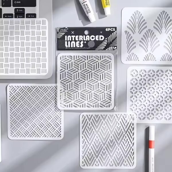 🌿 Mottled Pattern Stencil Set – 6 Designs Inspired by Nature 🌿