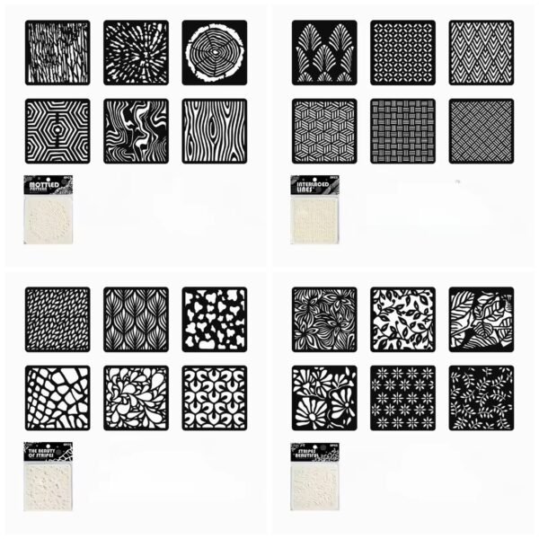 🌿 Mottled Pattern Stencil Set – 6 Designs Inspired by Nature 🌿 - Image 5