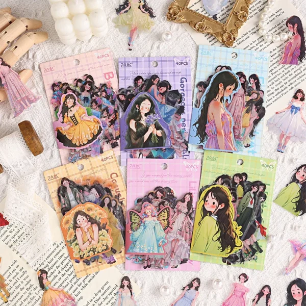 Charming Time Record Series | Girl PET Stickers 💌