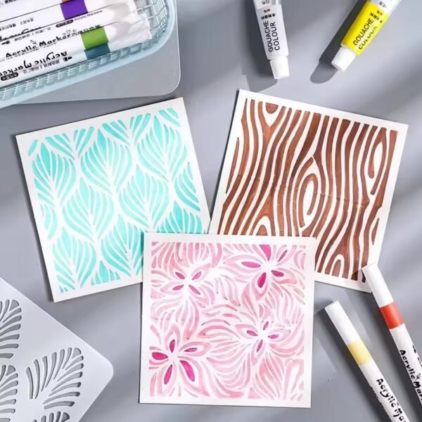 🌿 Mottled Pattern Stencil Set – 6 Designs Inspired by Nature 🌿 - Image 2