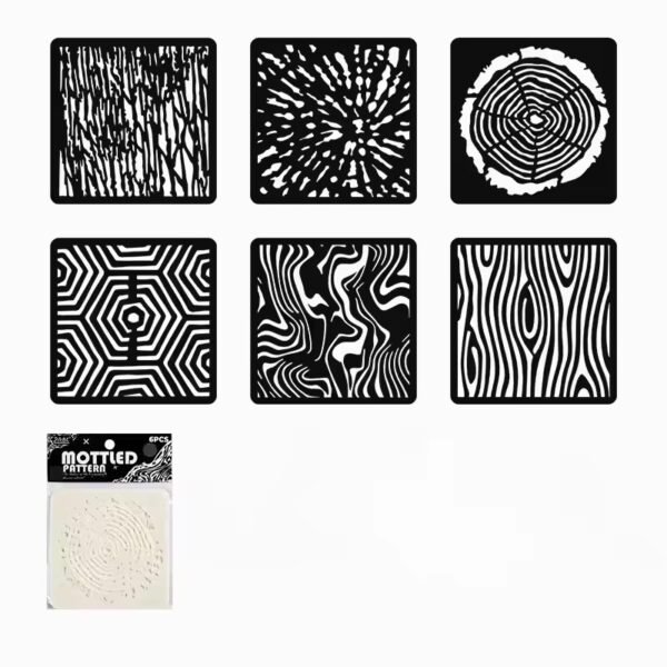 🌿 Mottled Pattern Stencil Set – 6 Designs Inspired by Nature 🌿 - Image 8