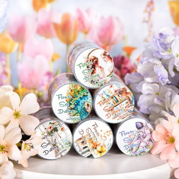 🌊 Flower Sea Drifting Series PET Peel-off Tapes🌸 - Image 2