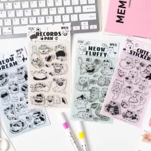 Yumiao Painting Series – Cute Cat Transparent Silicone Stamps