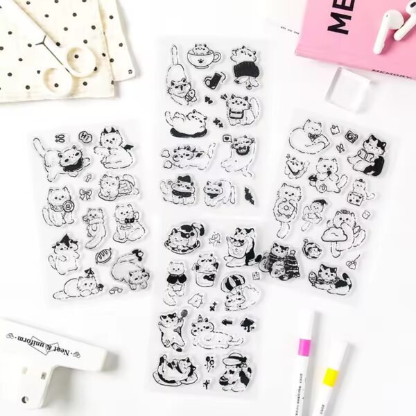Yumiao Painting Series – Cute Cat Transparent Silicone Stamps - Image 3