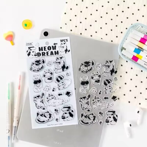 Yumiao Painting Series – Cute Cat Transparent Silicone Stamps - Image 4