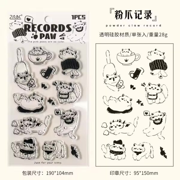 Yumiao Painting Series – Cute Cat Transparent Silicone Stamps - Image 9