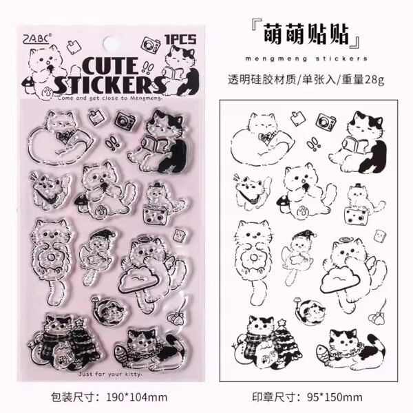 Yumiao Painting Series – Cute Cat Transparent Silicone Stamps - Image 7