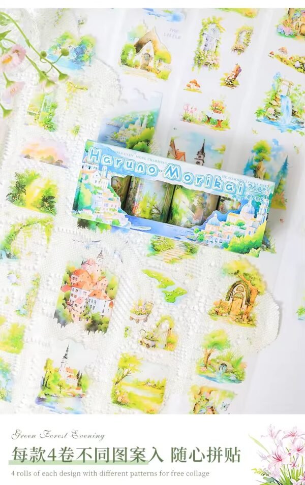 🌲 Green Forest Evening – Waterproof PET Washi Tape Set 🌲 - Image 3
