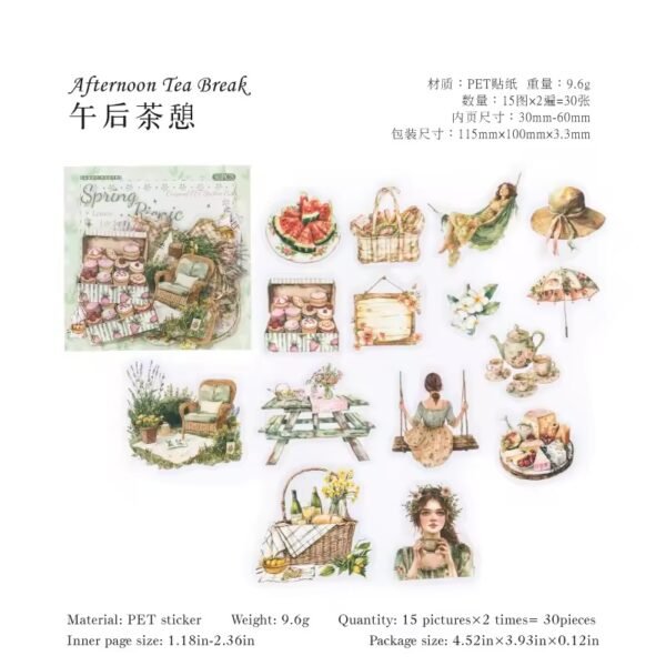 🌸 Leisure Life Series – PET Stickers 🌸 - Image 12