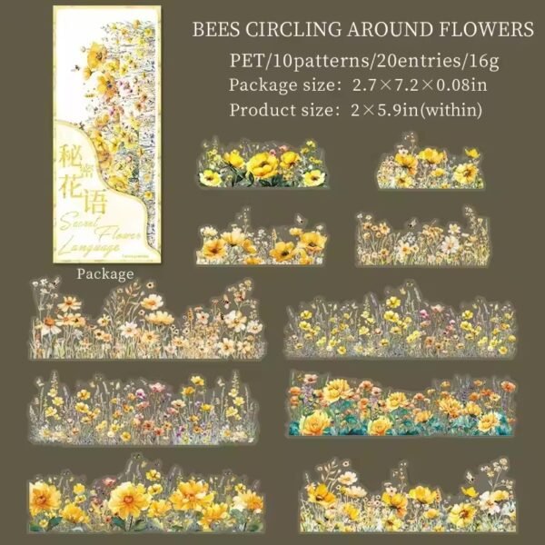 🌸 Secret Flower Language Series – PET Strips Stickers 🌸 - Image 5