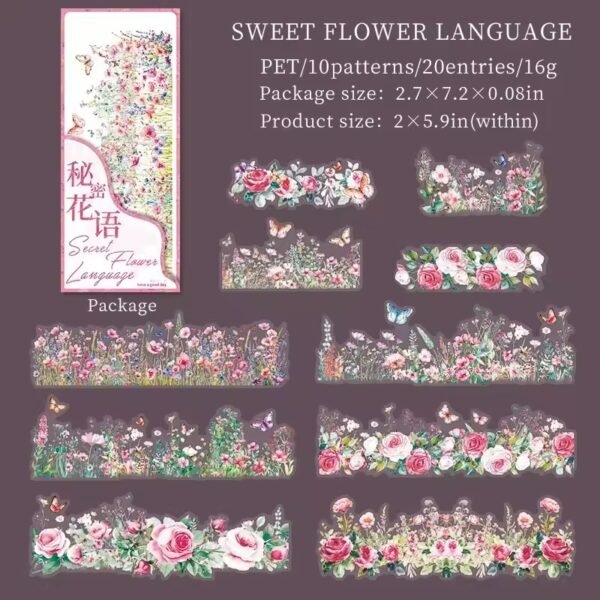 🌸 Secret Flower Language Series – PET Strips Stickers 🌸 - Image 7