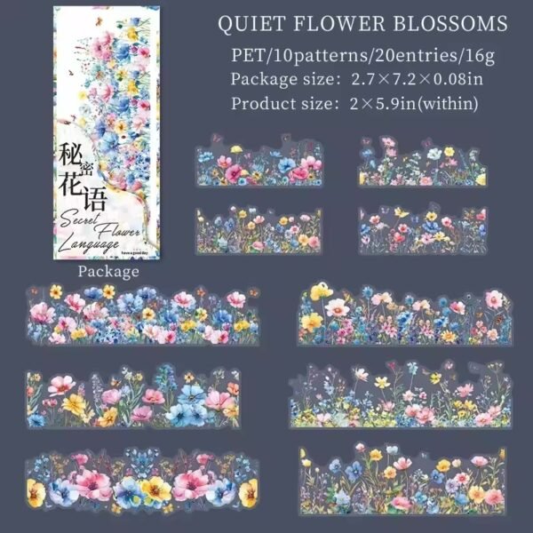 🌸 Secret Flower Language Series – PET Strips Stickers 🌸 - Image 8