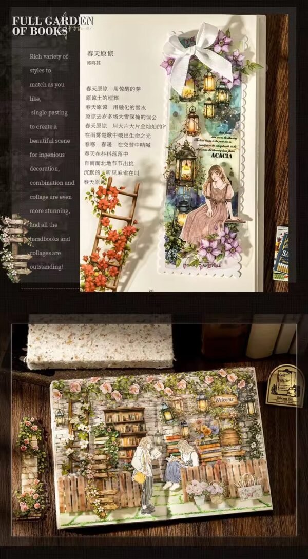 📚 Bookish Fragrance Fills the Garden – PET Stickers Strips 📚 - Image 7
