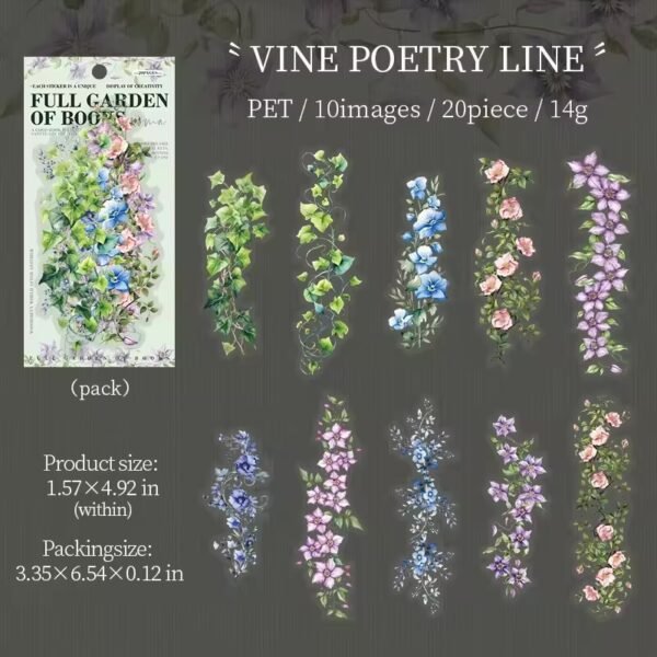 📚 Bookish Fragrance Fills the Garden – PET Stickers Strips 📚 - Image 13