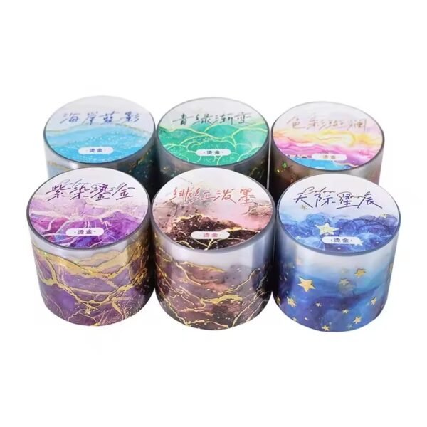 🌟 Color Paradise Series – Gold Foiled PET Washi Tape 🌟 - Image 3