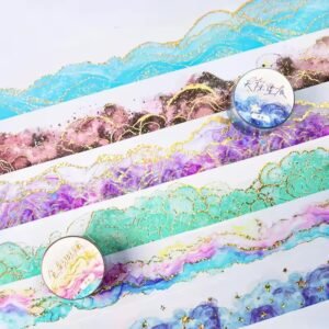 🌟 Color Paradise Series – Gold Foiled PET Washi Tape 🌟