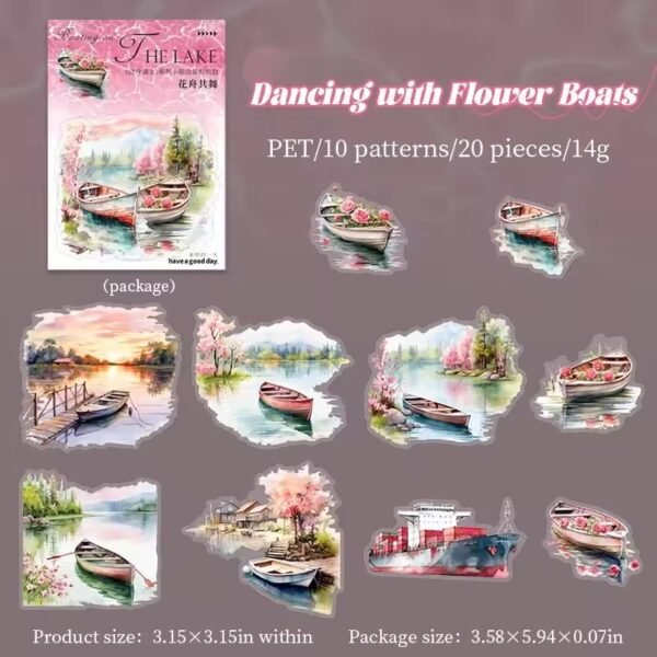 🚤 Boating on the Lake – PET Stickers 🚤 - Image 13