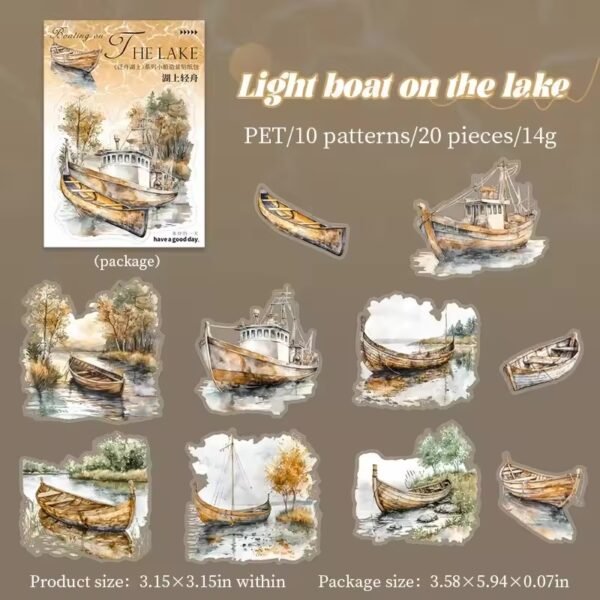 🚤 Boating on the Lake – PET Stickers 🚤 - Image 11
