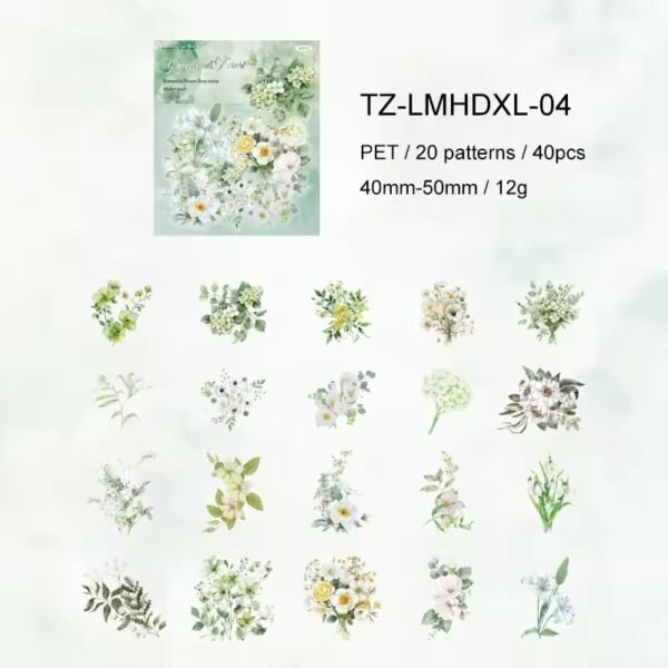 🌷 Romantic Flower Shop Series – PET Stickers 🌷 - Image 12