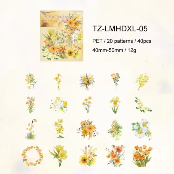 🌷 Romantic Flower Shop Series – PET Stickers 🌷 - Image 13