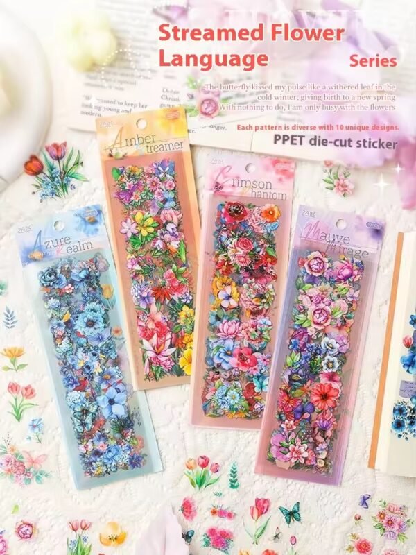🌸 Flowing Flower Language – PET Pre-Cut Stickers 🌸 - Image 2