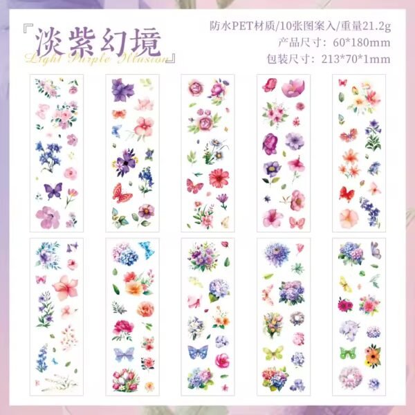 🌸 Flowing Flower Language – PET Pre-Cut Stickers 🌸 - Image 9