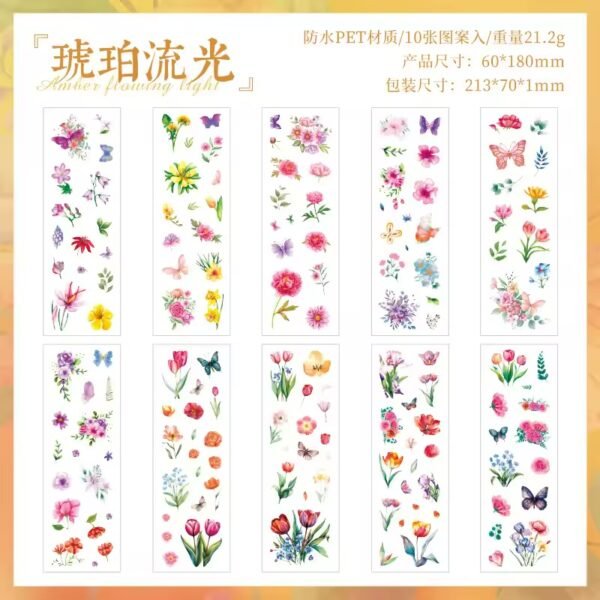 🌸 Flowing Flower Language – PET Pre-Cut Stickers 🌸 - Image 10