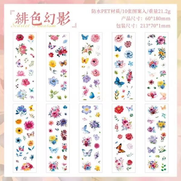 🌸 Flowing Flower Language – PET Pre-Cut Stickers 🌸 - Image 12