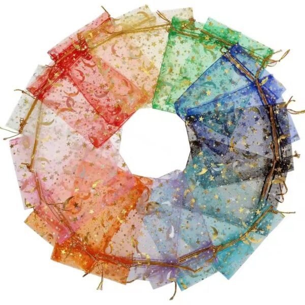 🌙✨ 10pcs/pack Moon & Star Organza Pouches ✨🌙 - Image 8