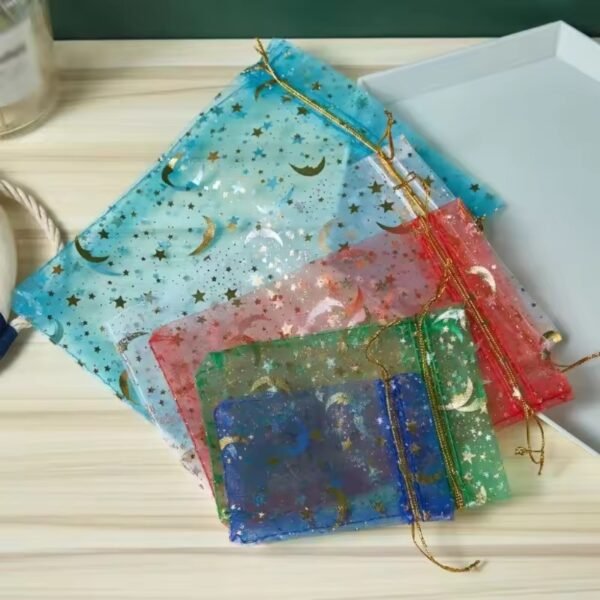 🌙✨ 10pcs/pack Moon & Star Organza Pouches ✨🌙 - Image 3