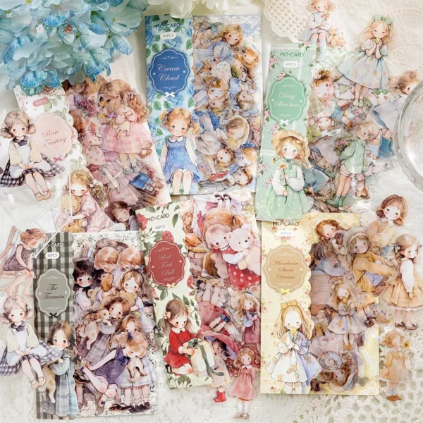 🌸40pcs/pack Doll room series PET Stickers