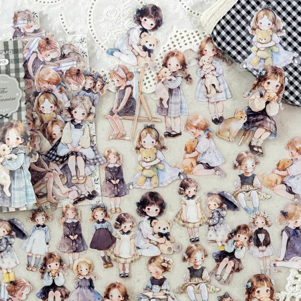🌸40pcs/pack Doll room series PET Stickers - Image 2