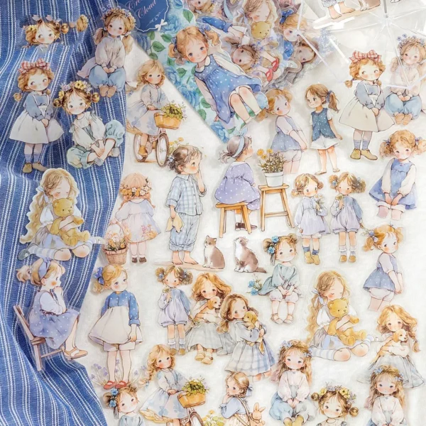 🌸40pcs/pack Doll room series PET Stickers - Image 3