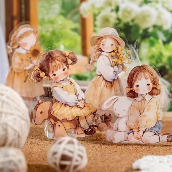 🌸40pcs/pack Doll room series PET Stickers - Image 5
