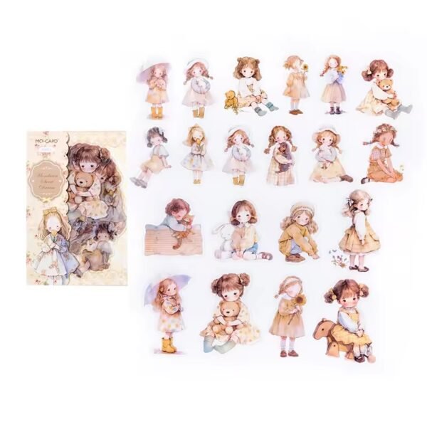 🌸40pcs/pack Doll room series PET Stickers - Image 7