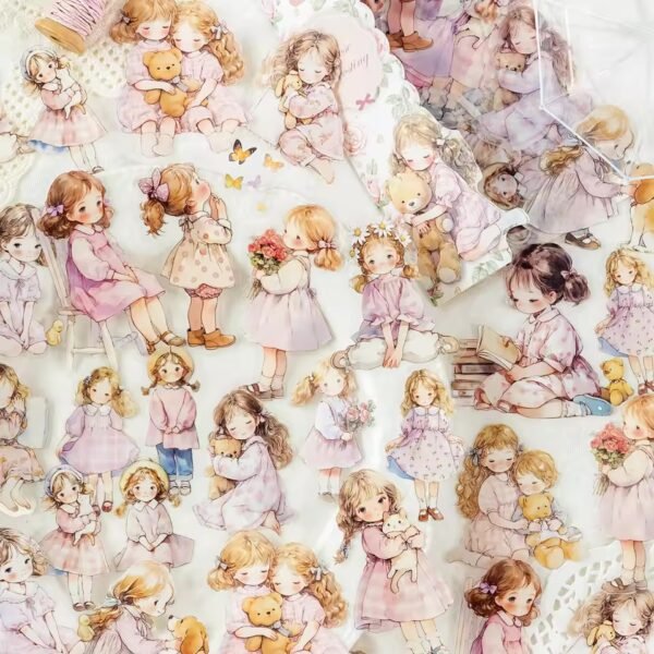 🌸40pcs/pack Doll room series PET Stickers - Image 6