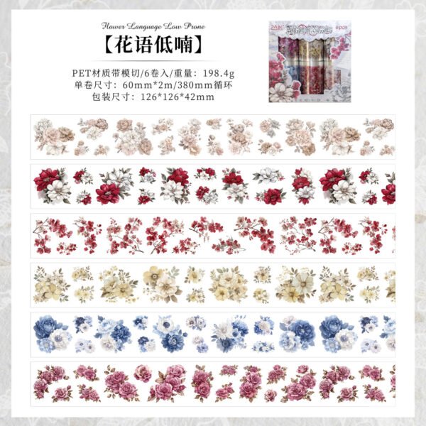 Poetry hidden flowers cover PET Tapes - Image 6