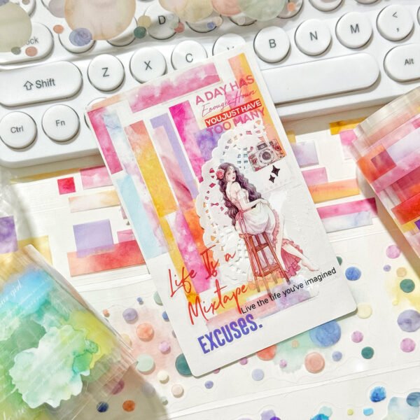 Cloud water ink dyeing series PET Tapes - Image 3