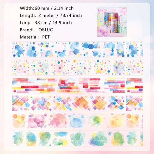 Cloud water ink dyeing series PET Tapes - Image 5