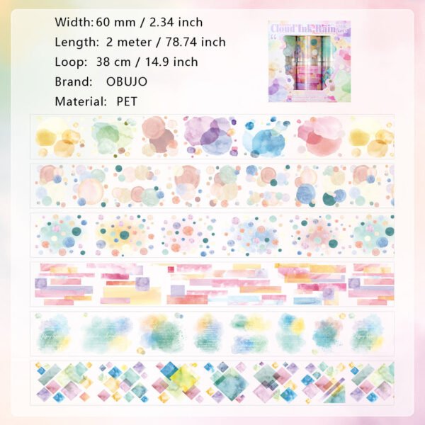 Cloud water ink dyeing series PET Tapes - Image 6
