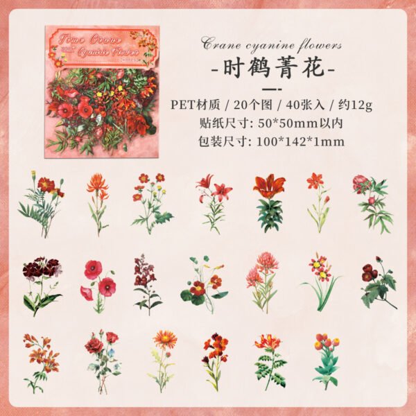 40pcs/pack Flowers dreams between - Image 7