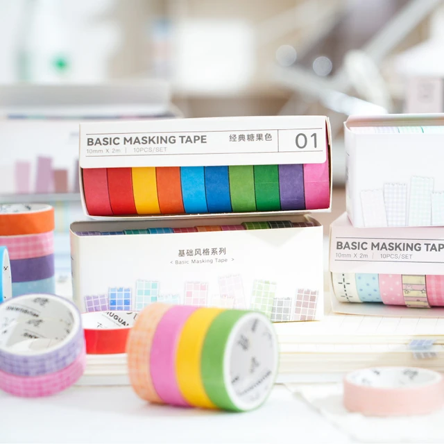 10 rolls/set basic masking tapes