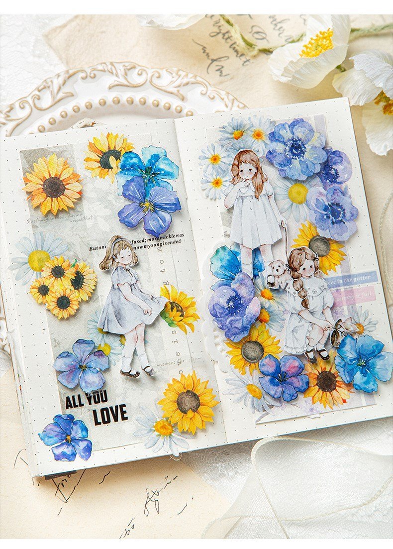 50pcs/pack blooming flowers series pet stickers 50pcs/pack blooming flowers series pet stickers