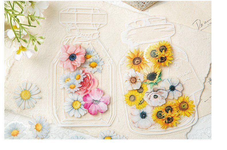 50pcs/pack blooming flowers series pet stickers 50pcs/pack blooming flowers series pet stickers